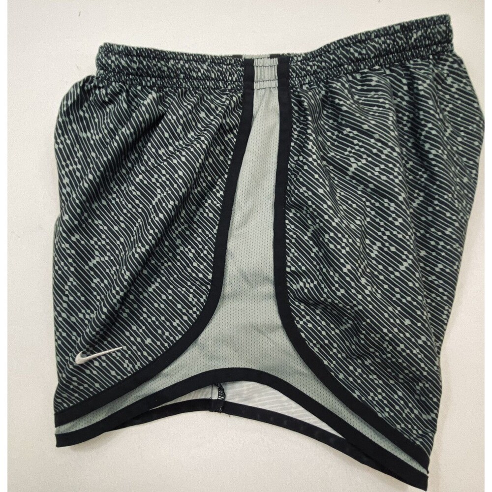 Nike Womens Dri-Fit Black Gray Lined Drawstring Athletic Running Shorts Size S